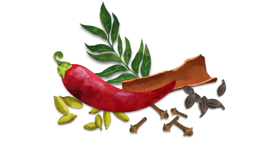 Chillies, herbs and spices